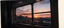 车窗外的落日